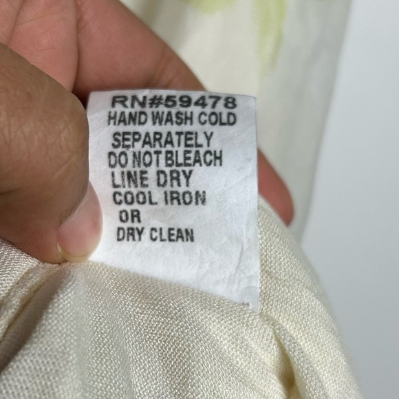 Y2K Giusy Made in Italy Top Blouse L 100% Silk Floral Lightweight Butter White - Picture 10 of 13